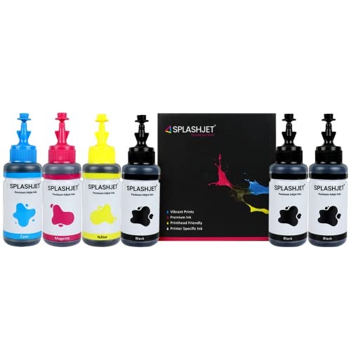 Splashjet T664 Compatible Refill Dye Ink for Epson L130, L360, L380, L361, L565, L210, L220, L310, L350, L355, L365, L385, L405, L455, L605, L1300 Printer Ink (70gm x C/M/Y + 3PCS Black) - 503087 - Image 3