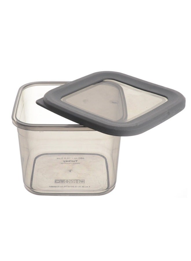 أورجانيزرز 4 قطع حاوية تخزين طعام قابلة لإعادة الاستخدام بغطاء قابل للإزالة مصنوع من البلاستيك الصحي بسعة0.6لتر - يمكنها تنظيم الطعام والتوابل والحبوب والمكسرات - رمادي شفاف - Image 2