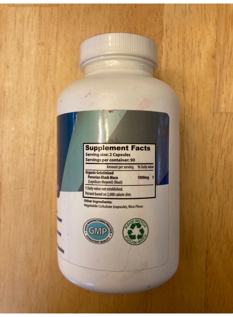 كبسولات دكتور هيلث من جذور الماكا السوداء - 180 كبسولة - قوة فائقة 1000 ملغ عضوي - Image 2