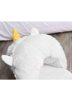 MARGOUN Unicorn Slippers Fluffy Soft Bedroom Slides Warm Plush Anti Slip Cute Shoes Adult Kids Flip Flop One Size Fit All  - Image 4