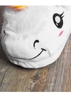 MARGOUN Unicorn Slippers Fluffy Soft Bedroom Slides Warm Plush Anti Slip Cute Shoes Adult Kids Flip Flop One Size Fit All  - Image 3