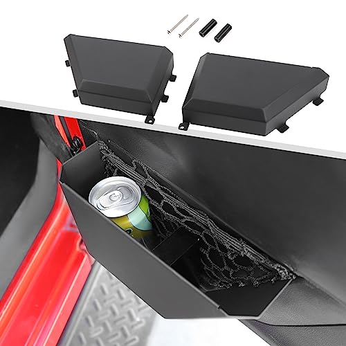 Jimen for JK Door Pockets, 2 Pack Metal Front Door Side Storage Pockets Organizer Box Compatible with Jeep Wrangler JK JKU 2 Door 4 Door 2011-2018 - Image 1