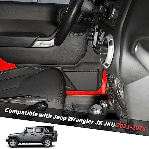 Jimen for JK Door Pockets, 2 Pack Metal Front Door Side Storage Pockets Organizer Box Compatible with Jeep Wrangler JK JKU 2 Door 4 Door 2011-2018 - Image 2