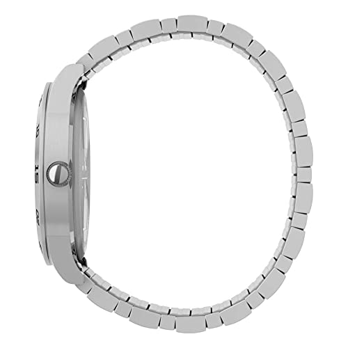 TIMEX ساعة تيمكس UFC للرجال 42 مم - حزام بلون الفضة قرص بلون الفضة علبة بلون الفضة - Image 4