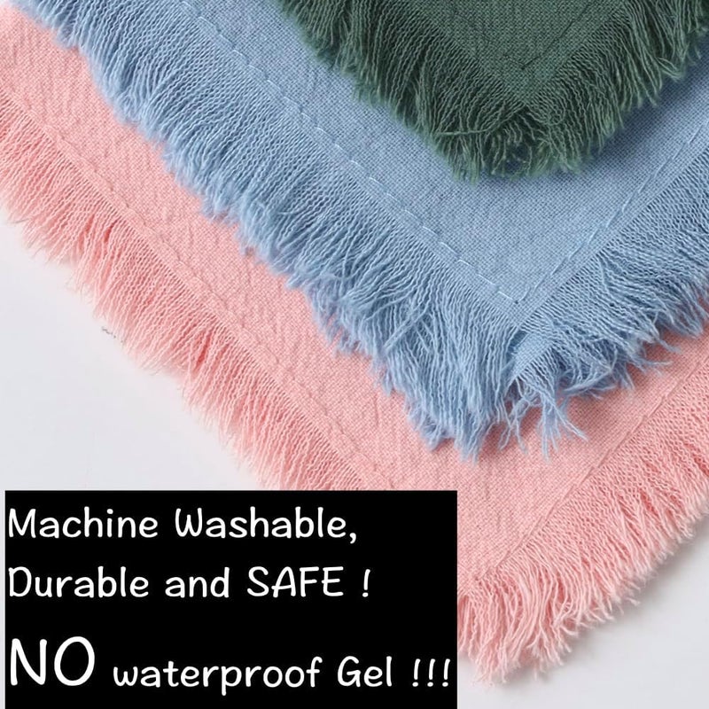 Urby Eco Hanky 10x10in Reusable Cotton Napkins Rustic Fringe Small Cloth Napkins Ideal Use As Kids Napkins for LunchDinnersOccasions Like WeddingsBirthdayCocktail Parties BEI6pk - Image 5