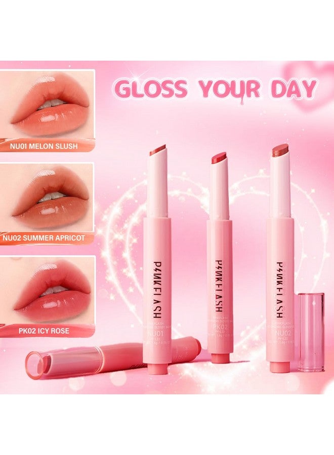 PINKFLASH بالم لشفاه لامع ومكثف من بينك فلاش - PK02 روز جليدي، مرطب ومكثف، لمسة ناعمة ولامعة، رطوبة تدوم طويلاً، غير لزج، مثالي للاستخدام اليومي - Image 5