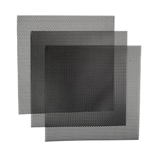 AggAuto Universal 13"x13" Car Grill Mesh - Aluminum Alloy Automotive Grille Insert Bumper Rhombic Hole 3x6mm, 3Pcs One of the Most Multifunctional Shape Grids Black - Image 1