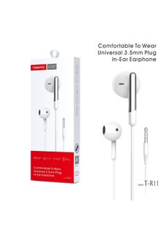 TRANYOO TRANYOO T- R11 Wired In-Ear Earphones with Microphone  Headphones Headset - white  - Image 1