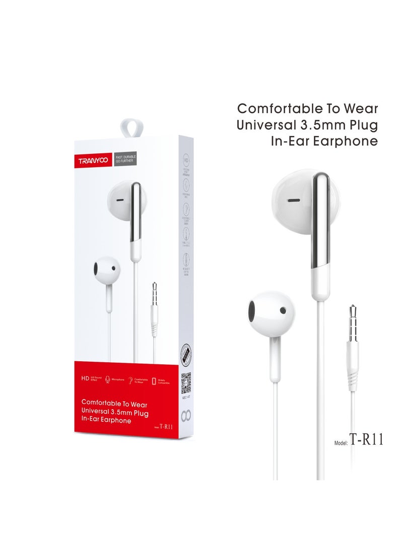 ترانيوو سماعة تي ار 11 داخل الأذن سلكي اذن بسلك وميكروفون من ترنيو - ابيض - Image 3