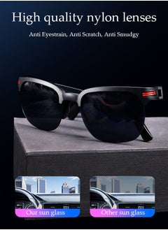 DUNISO Smart Glasses,Bluetooth 5.3 Sunglasses Wireless Bluetooth Headset Waterproof Compatible with Smart Phones Easy to Make Phone Calls and Listen to Music Polarized Lenses  - Image 2