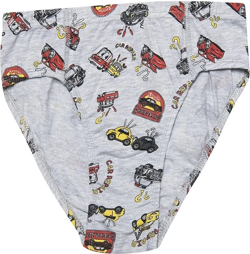 كوتا 1018x12 Boys 12 Pcs Mixed Pattern Lycra Slip Briefs-Colorful