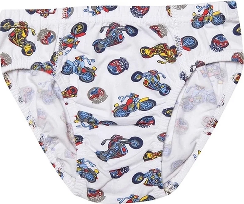كوتا 1018x12 Boys 12 Pcs Mixed Pattern Lycra Slip Briefs-Colorful
