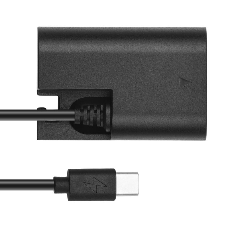 LP-E6 Dummy Battery Black USB-C Coupler - Stable 8.4V 2A Power Supply LP-E6 USB Adapter for Canon EOS R R5 R6 90D 80D 70D 60D 60Da 5D Mark II III IV 6D Mark II 7D Mark II Long Time Video Recording Liv - Image 2