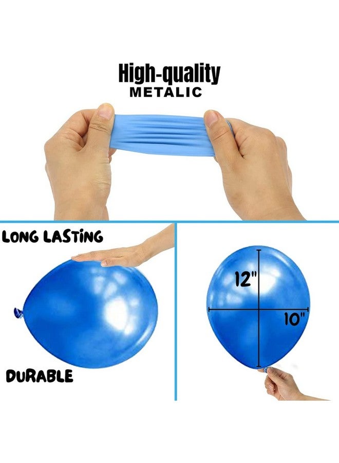 بارتي بروبس عناصر زينة عيد الميلاد الزرقاء من بارتي بروبز - مجموعة من 50 بالونة معدنية زرقاء فاتحة وزرقاء داكنة | بالونات زرقاء للزينة | بالونات زرقاء لزينة عيد الميلاد - مطاطية - Image 5