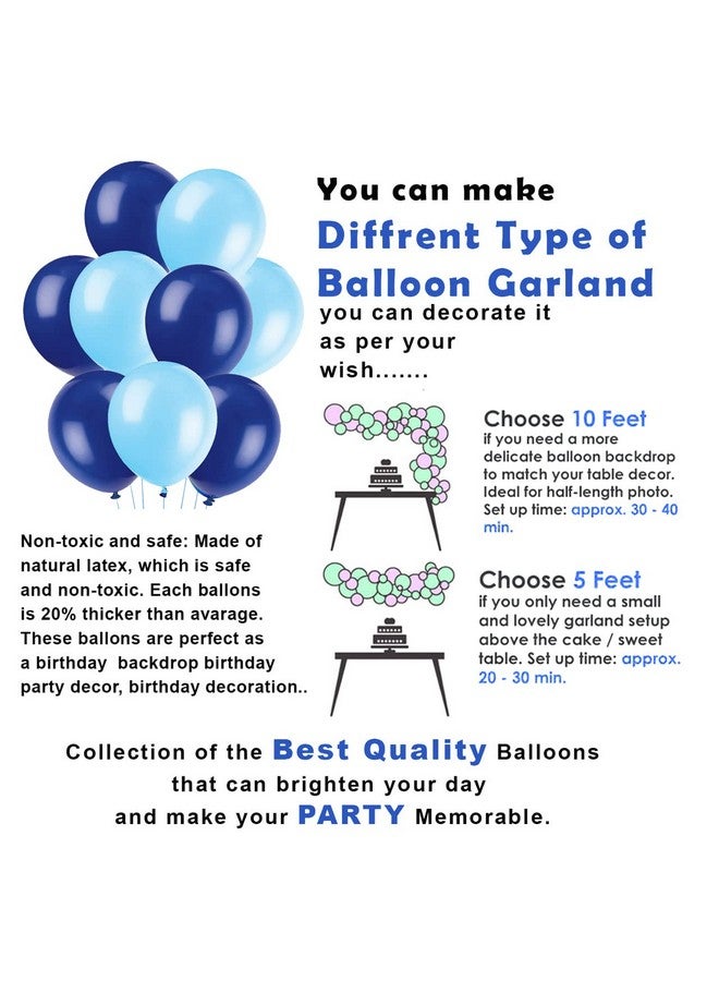 بارتي بروبس عناصر زينة عيد الميلاد الزرقاء من بارتي بروبز - مجموعة من 50 بالونة معدنية زرقاء فاتحة وزرقاء داكنة | بالونات زرقاء للزينة | بالونات زرقاء لزينة عيد الميلاد - مطاطية - Image 3