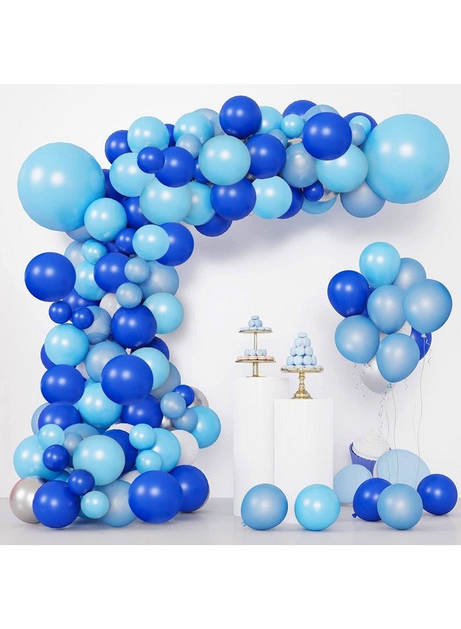 بارتي بروبس عناصر زينة عيد الميلاد الزرقاء من بارتي بروبز - مجموعة من 50 بالونة معدنية زرقاء فاتحة وزرقاء داكنة | بالونات زرقاء للزينة | بالونات زرقاء لزينة عيد الميلاد - مطاطية - Image 1