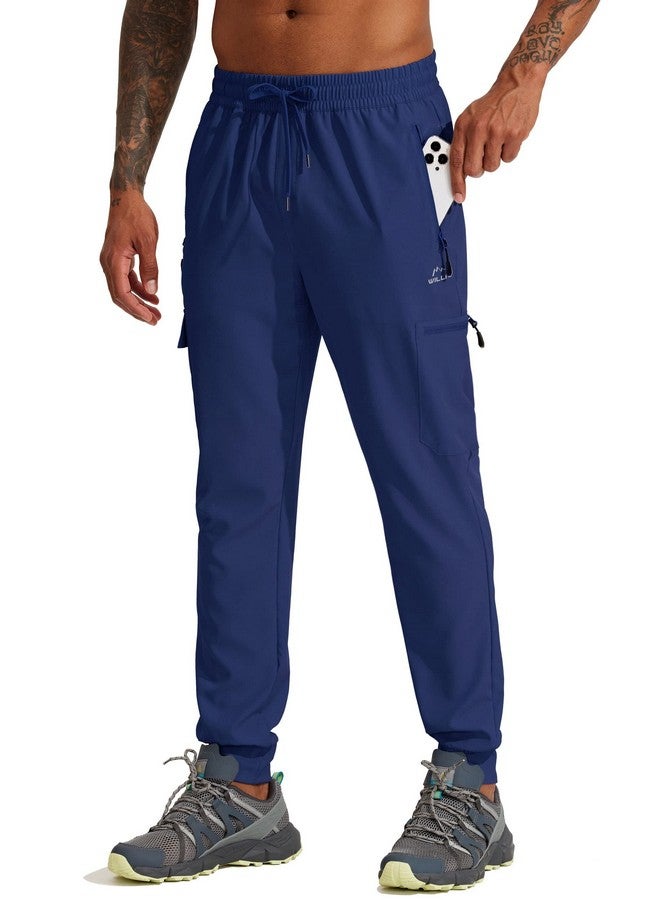 Willit Willit Men's Hiking Joggers Travel Athletic Pants Lightweight Quick Dry Outdoor Running Pants with Zipper Pockets Blue XXL  - Image 1