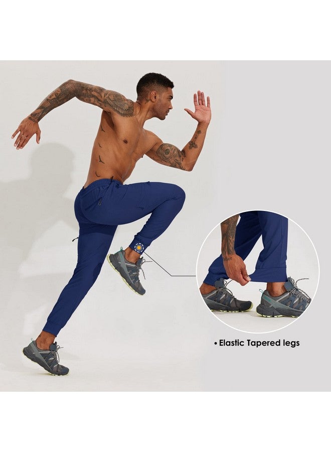 Willit Willit Men's Hiking Joggers Travel Athletic Pants Lightweight Quick Dry Outdoor Running Pants with Zipper Pockets Blue XXL  - Image 4