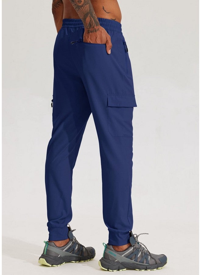 Willit Willit Men's Hiking Joggers Travel Athletic Pants Lightweight Quick Dry Outdoor Running Pants with Zipper Pockets Blue XXL  - Image 2