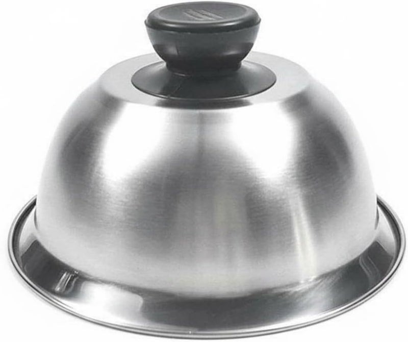 Cheese Melting Dome Versatile Stainless Steel Food Dome Heat Resistant Handle Pot Lid for Kitchen, 18CM, Plastic Handle - Image 1