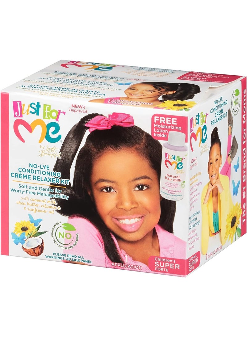 Just For Me Kids No-Lye Hair Care Set – Super Relaxer for Coarse Hair + Texture Softener for Curly Hair + Regular Relaxer for Normal Hair (3 Packs) - Image 3