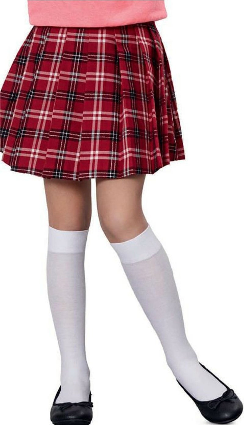Sayıl 4 Pieces White Color Knee High School Socks
