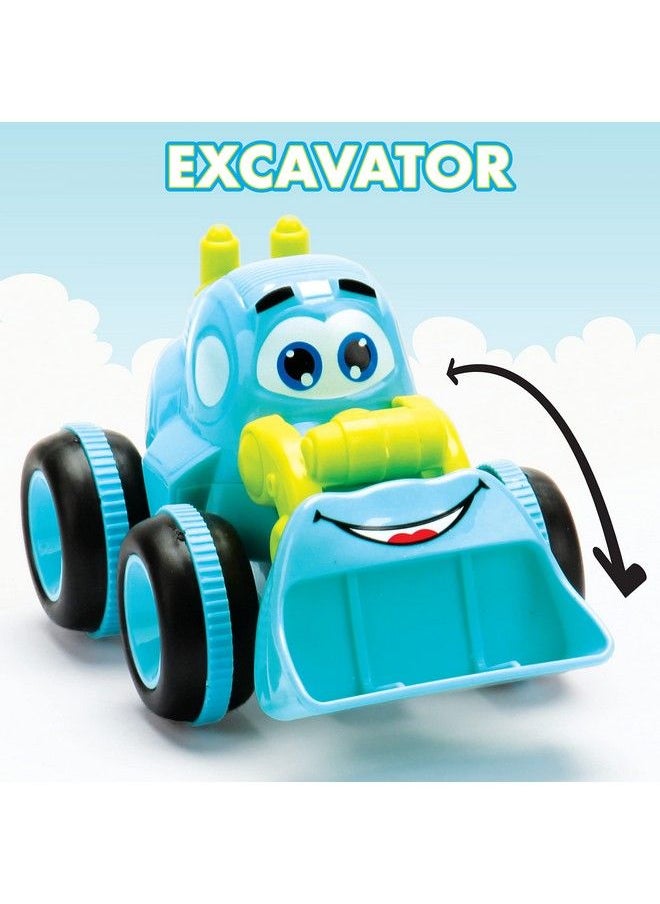 MOBIUS Toys Toys For 3 Year Old Boy 4 Friction Powered Trucks For 3+ Year Old Boys Playmat & 16 Accessories Push & Go Cars Cartoon Construction Vehicle Set Toddler Boys Toys & Toy Trucks Toddler Toys  - Image 4