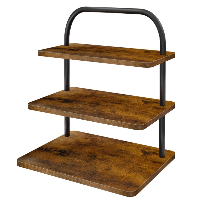 OugeWood Cupcake Stand,3 Tier Large Cupcake stand for 50 Cupcakes Cupcake Stand Square Wood for Wedding Birthday Graduation Baby Shower Tea Party(Brown) - Image 1