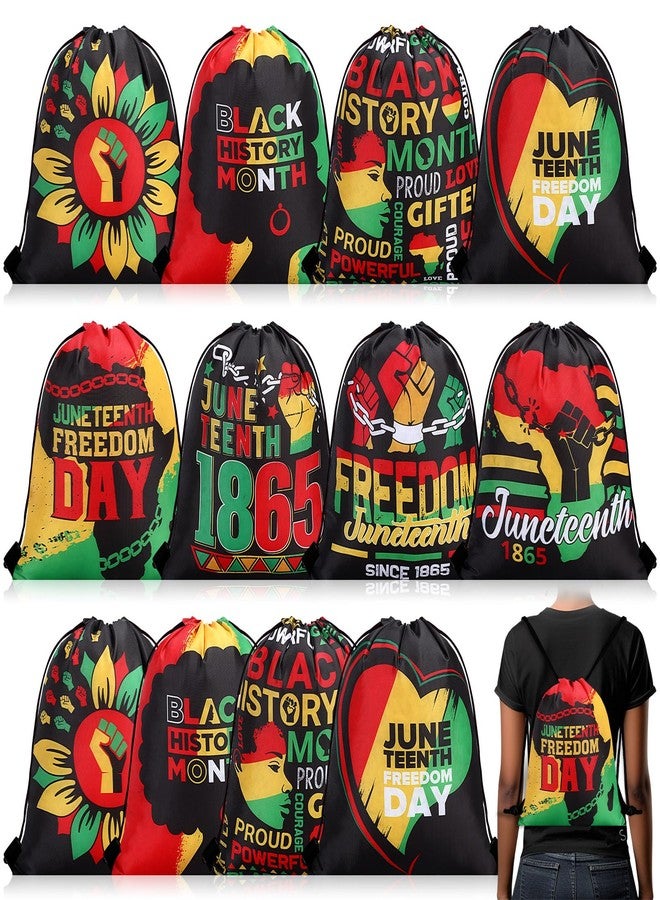 Blosssound 12 Pcs Juneteenth Gift Bags Juneteenth Party favor Bag June 19th 1865 Goodie Candy Treat Snack Pouch African American Independence Day Party Favors for 1865 June 19th Birthday Supplies - Image 1