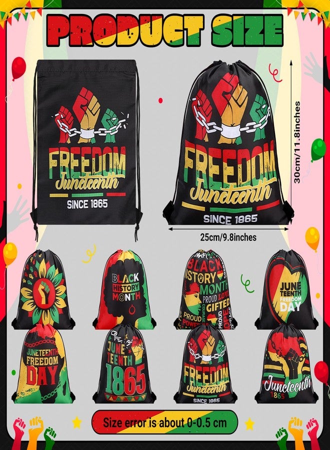 Blosssound 12 Pcs Juneteenth Gift Bags Juneteenth Party favor Bag June 19th 1865 Goodie Candy Treat Snack Pouch African American Independence Day Party Favors for 1865 June 19th Birthday Supplies - Image 2