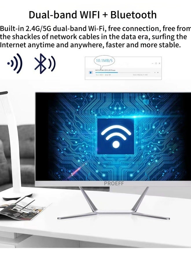 PROEFF All-In-One PC With 23.8 Inch Display Desktop Cumputer,Full HD (1920x1080), Core i5-4570 Processor/16GB RAM/256GB SSD/Windows 10 Pro/3MP Camera/English/Arabic Keyboard and Mouse English/Arabic White - Image 4