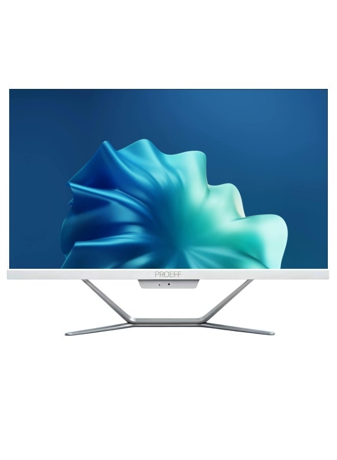PROEFF All-In-One PC With 23.8 Inch Display Desktop Cumputer,Full HD (1920x1080), Core i5-4570 Processor/16GB RAM/256GB SSD/Windows 10 Pro/3MP Camera/English/Arabic Keyboard and Mouse English/Arabic White - Image 1