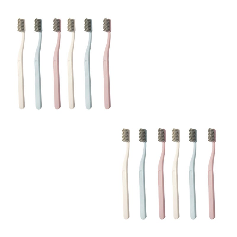 12 pcs Handheld Toothbrushes Household Toothbrushes for Adults (Random Color) - Image 1