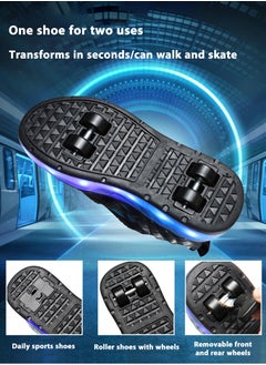باكا رابيت حذاء تزلج رياضي لامع أنيق مزود بعجلات ونعل برق مع ضوء فلاش LED  - Image 5