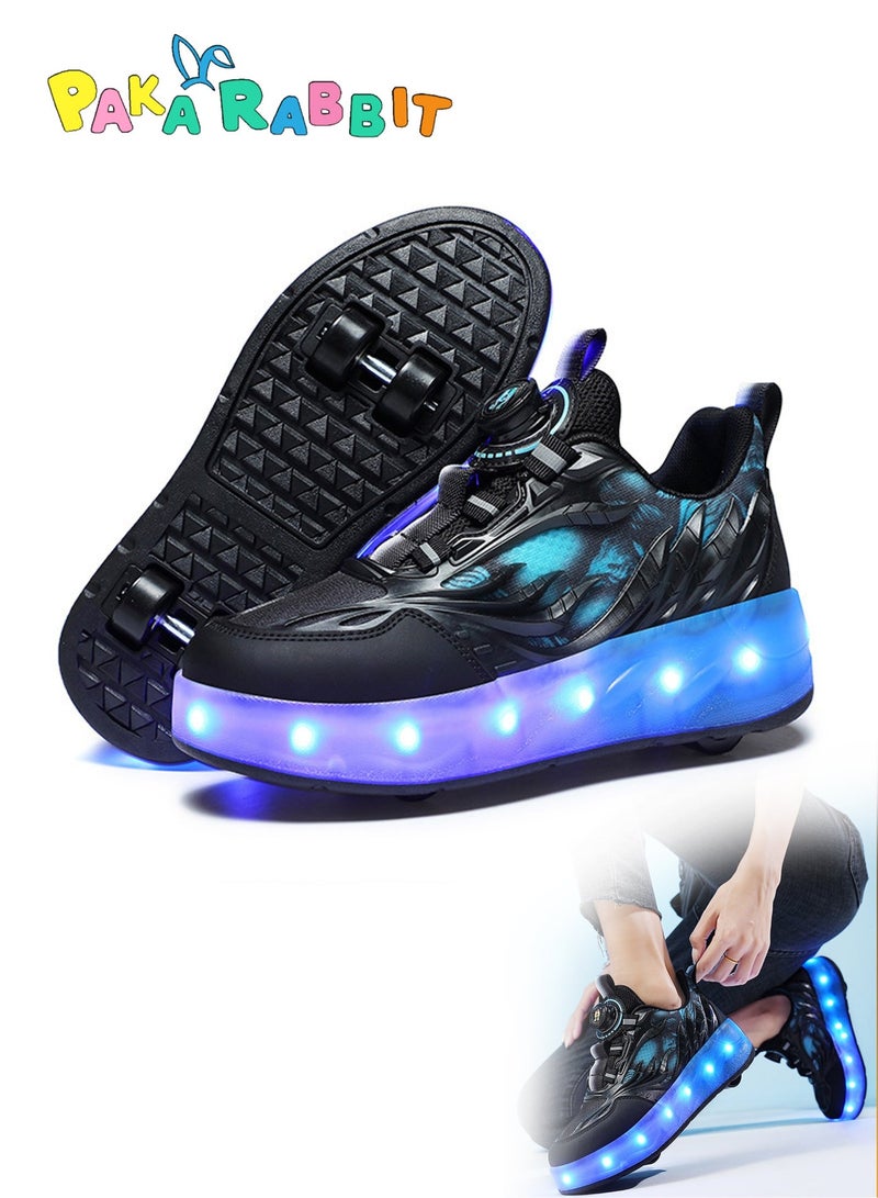 Paka Rabbit LED Flash Light Fashion Shiny Sneaker Skate Shoes With Wheels And Lightning Sole - Image 1