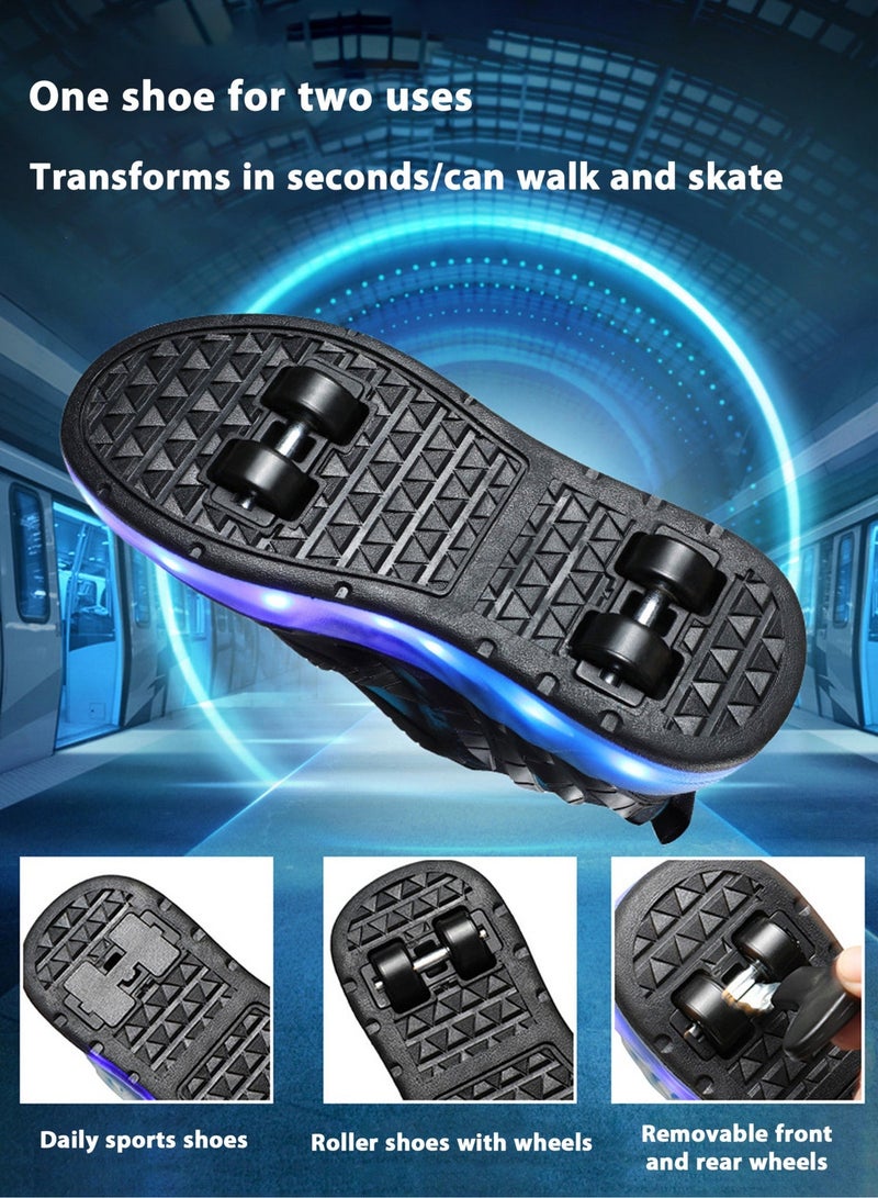 Paka Rabbit LED Flash Light Fashion Shiny Sneaker Skate Shoes With Wheels And Lightning Sole - Image 4