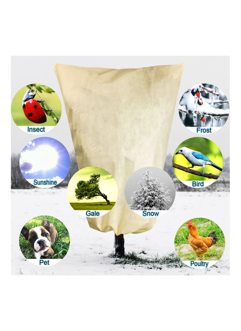 Excefore Plant Cover, Thicker Winter Oversize Plant Freeze Protection Drawstring Bags Frost Protection, Garden Shrub Jacket with Zipper for Fruit Trees, Easy Adjustment for Cold Weather(80 x 120 cm, 3 Pack)  - Image 2