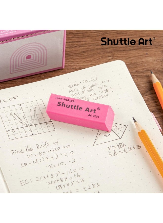 شاتل أرت ممحاة وردية، عبوة من 36 ممحاة بكميات كبيرة، خالية من اللاتكس، لا تترك أي أثر، ممحاة ناعمة للأطفال والمعلمين والمدارس المنزلية وفصول الفنون ولوازم العودة إلى المدرسة - Image 3