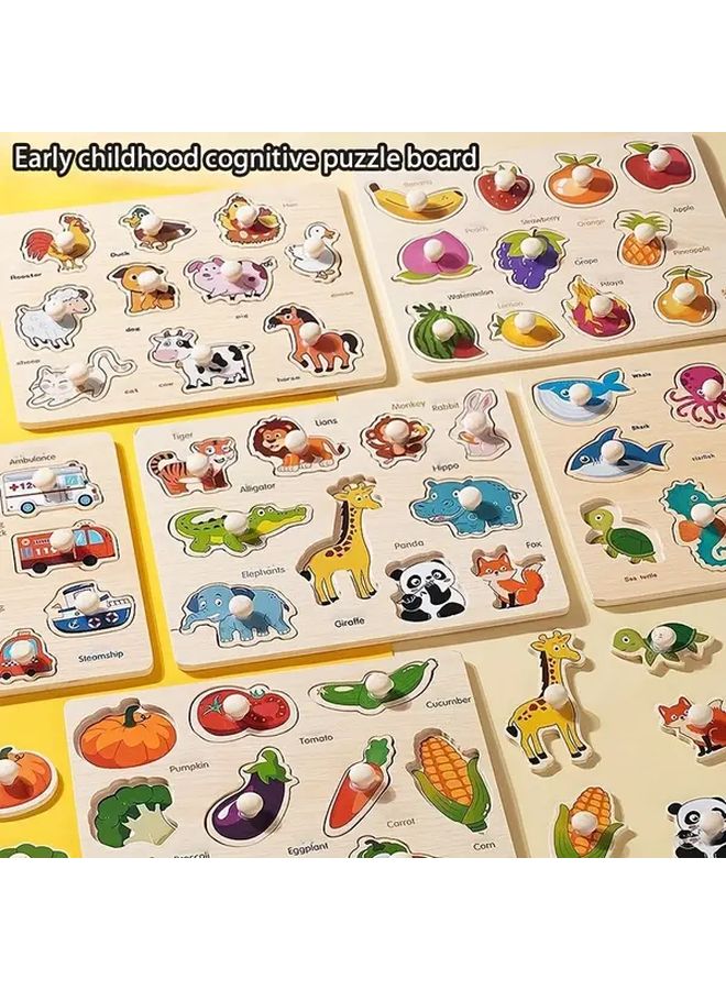 لعبة أحجية خشبية للأطفال الصغار - حيوانات المزرعة التعليمية - لوحة مطابقة وتصنيع الأشكال - Image 2