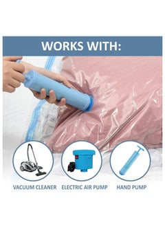 GTSOL 8 Pack Vacuum Storage Bags (1 Jumbo, 1 Large, 2 Medium, 3 Small, 1 hand pump )  Reusable Compression Bags for Travel & Closet Organization  - Image 5