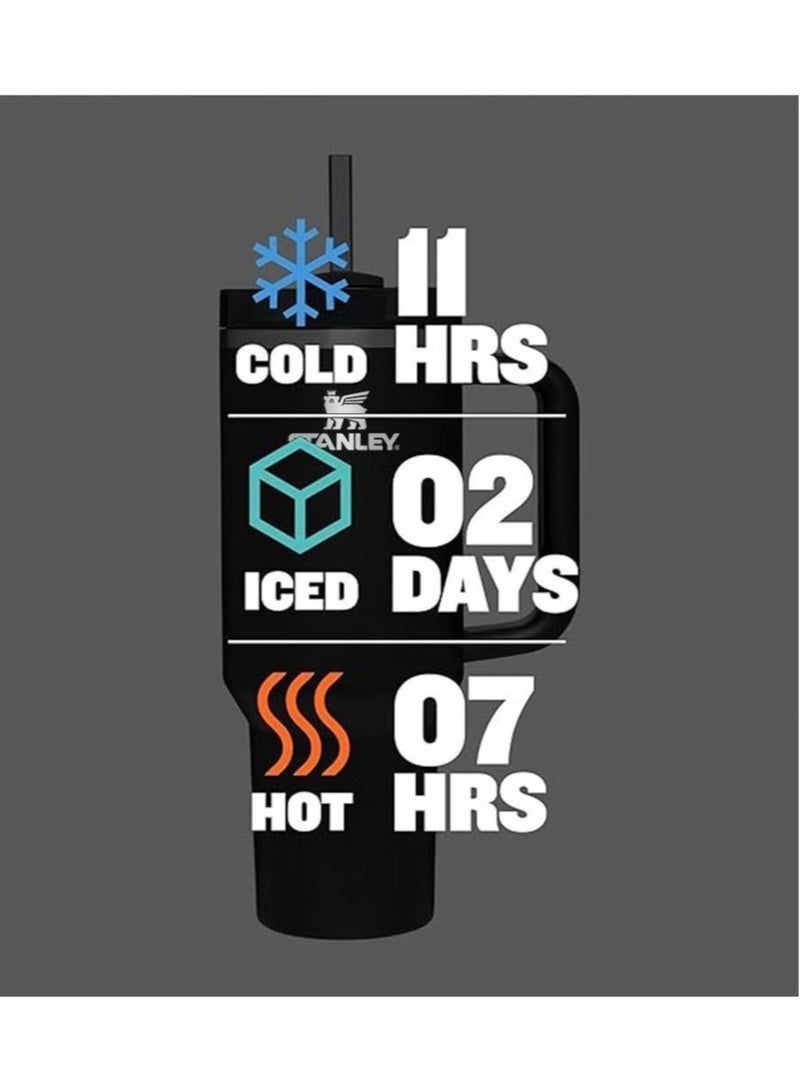 Stanley Quencher H2.0 FlowState Stainless Steel Vacuum Insulated Tumbler with Lid and Straw for Water, Iced Tea or Coffee, Smoothie and More, 40 oz, Pink bow - Image 3