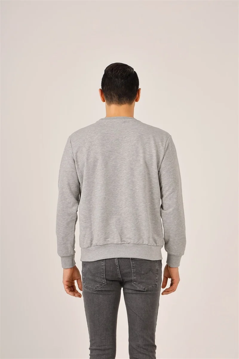 دوفي Gray Melange Men's Regular Fit Crew Neck Sweatshirt