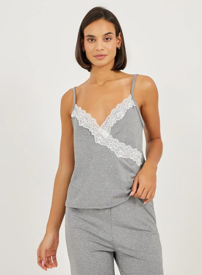 Styli Pack of 3 - Lace Trim Cami- Pyjama and Robe