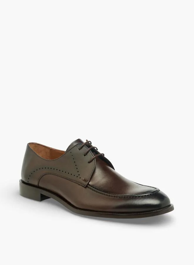 Duchini Men Lace-Up Leather Derby Shoes