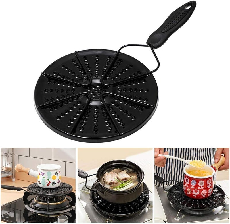 Matiko BBQ Frying Plate Solid Stainless Steel Household Kitchen Gas Stove Heat Diffuser Cookware Top Plate Reducer Flame Arrester Cooking Conduction Kitchen Supplies Nonstick Oil Simmer (B) - Image 2