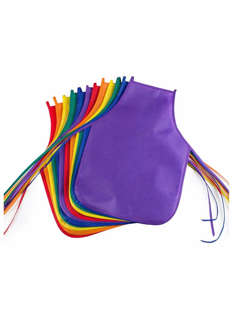 12 Kids Art Aprons for Painting and Cooking Perfect for Home and Classroom Use in 6 Vibrant Colors - Image 1