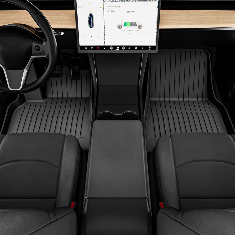 OEDRO Tesla Model Y Juniper Floor Mats 2025 2026 Custom Fit All-Weather TPE Model Y Juniper Back Seat Protector, Cargo Liner, Trunk & Interior Model Y Accessories - Image 3