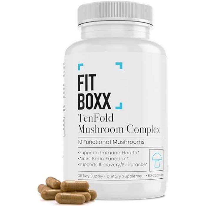 TenFold Organic Mushroom Complex – 2000mg Lion's Mane, Reishi & 10-Mushroom Blend – Nootropic Brain Support, Natural Energy, Immune Function – 60 Vegan Capsules - Image 1