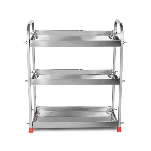Namani 2-Tier Stainless Steel Kitchen Rack – Countertop Organizer Storage Shelf | Rustproof Space Saver Rack for Spices, Jars, Utensils | Multipurpose Shelf Stand for Kitchen, Bathroom (3-Tier) - Image 5