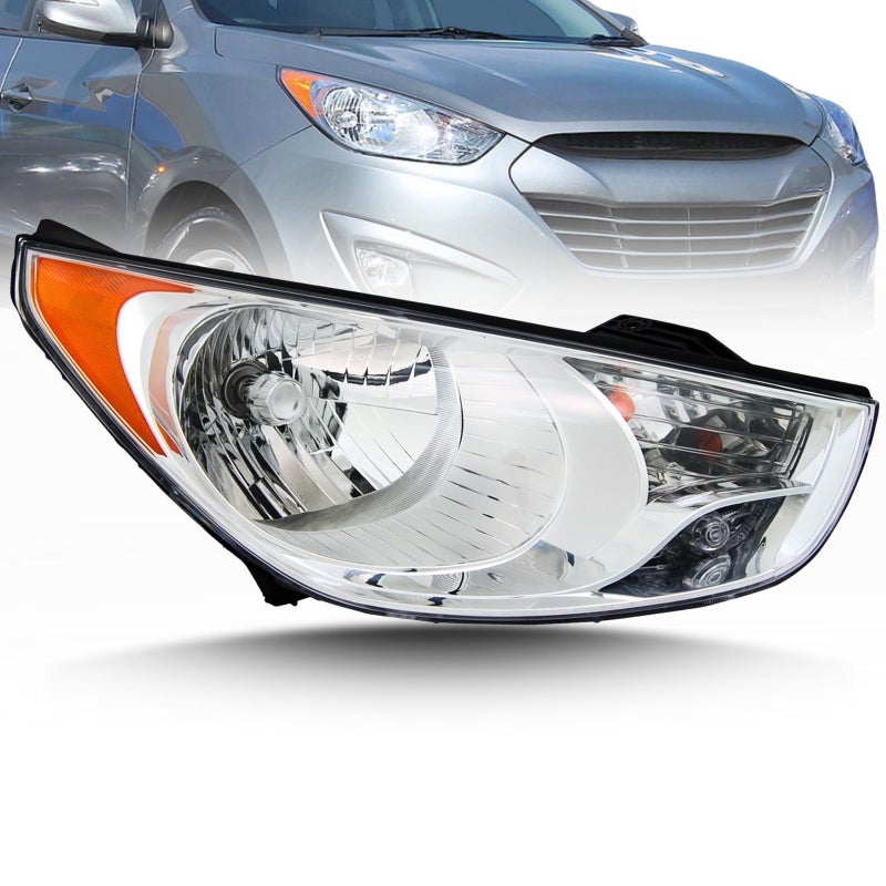 مجموعة مصابيح أمامية من ALLIGATOR AUTO LIGHTS متوافقة مع هيونداي توكسون 2010-2013 GL GLS Limited مع مصابيح هالوجين مضمنة الجانب الأيمن للراكب 921022S050 HY2503158